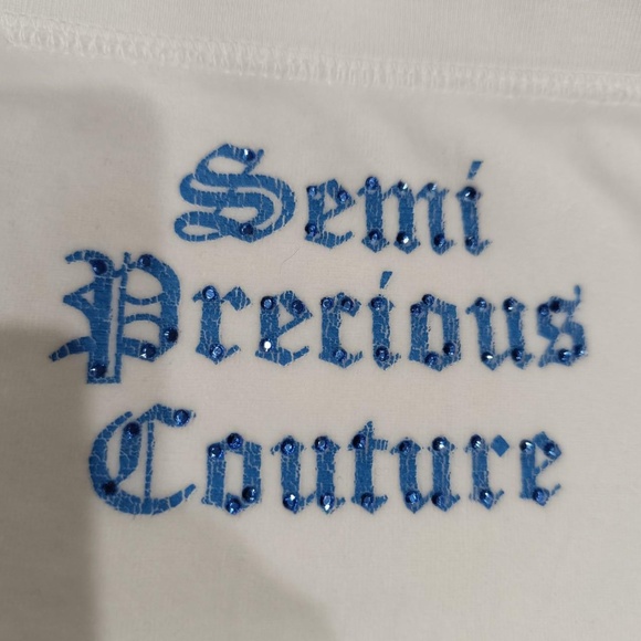 Rare Vintage Juicy Couture TrackSuit Matching Set White Jacket Pants Large Logo - Picture 4 of 8